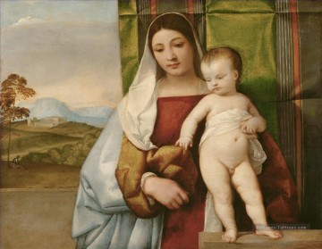 Gipsy Madonna Tiziano Titien Peinture à l'huile